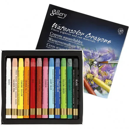 Gallery Aquarell, sortierte Farben, L: 9,3 cm, 12 Stk./1 Pkg.