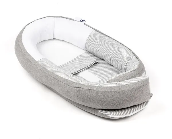 Babynest - gestreift grau
