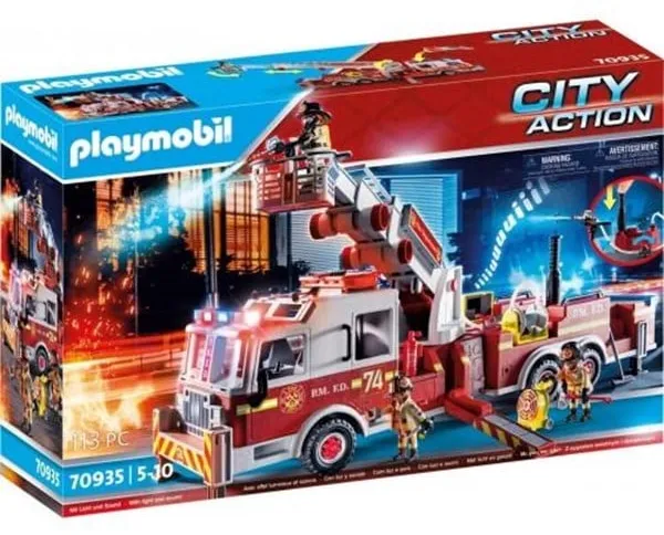 Playmobil City Action - Feuerwehrwagen: Amerikanische Turmleiter
