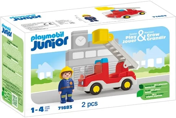 Playmobil 1.2.3 - Junior-Feuerwehrwagen mit Leiter