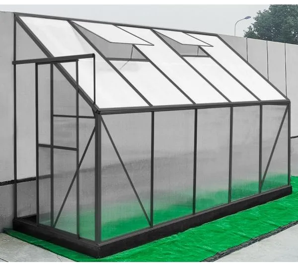 Wandgewächshaus Poly schwarz 132x313x227cm