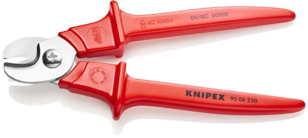 Knipex Kabelschneider mit isolierten Kunststoffgriffen, eingespritztem Kunststoff, VDE-geprüft 230 mm