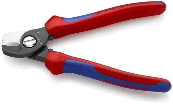 Knipex Kabelschneider, brüniert, mit Mehrkomponenten-Griff 165 mm