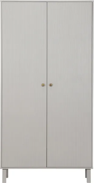 Madu, Kleiderschrank, grau, H195x53x100 cm, Kiefernholz, Metall