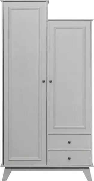 Lily, Kleiderschrank, grau, H190x41x98 cm, Kiefernholz