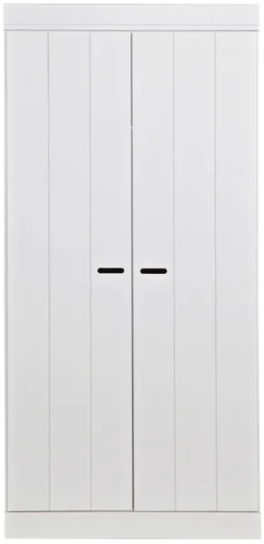 Connect, Kleiderschrank, 2 Türen, weiß, H195x53x94 cm, Kiefernholz