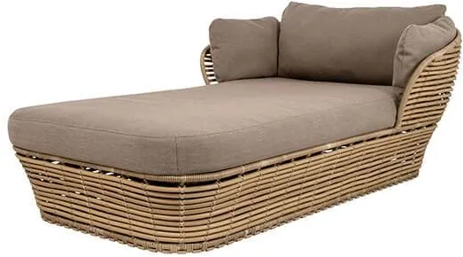 Cane-Line Basket Daybed - Natürliches Gestell, inklusive Kissen