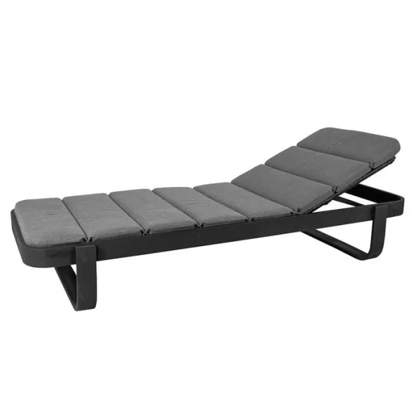 Cane-Line Cut Sonnenliege mit Kissen - Lava Grau