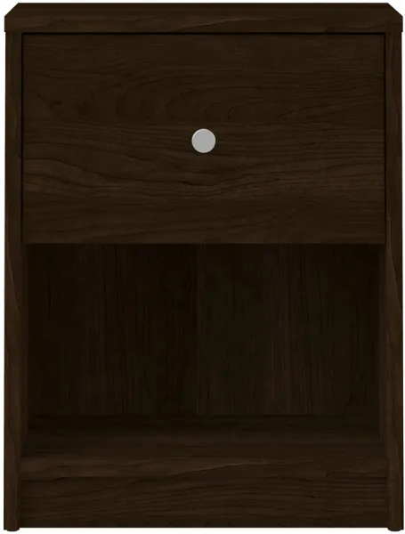 TVILUM May Nachttisch - braunes Holz, mit 1 Schublade und 1 Fach