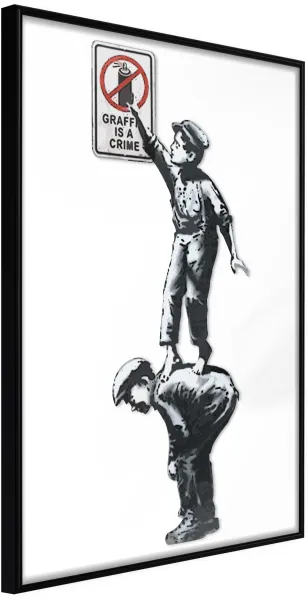 ARTGEIST Poster mit Rahmen - Banksy: Graffiti Is a Crime Schwarz 30x45