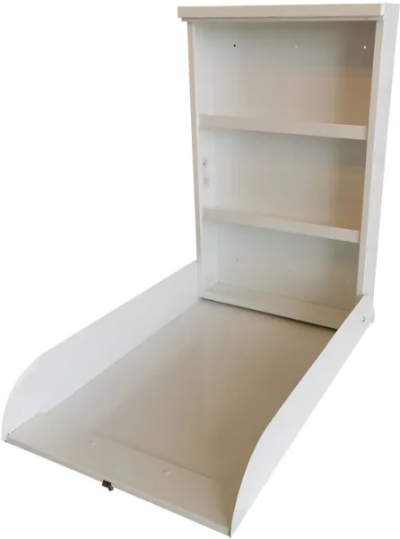 Wandmontierter Metallwickeltisch Weiß