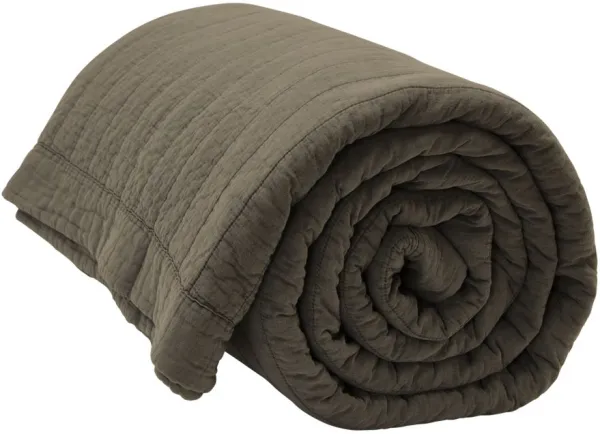 Magnhild, Gestepptes Tagesdecke, Rinde, 280x280 cm