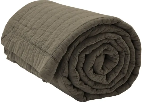 Magnhild, Gestepptes Tagesdecke, Rinde, 160x280 cm