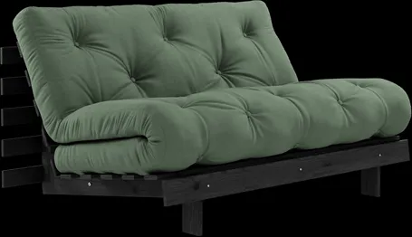 Karup Design Roots Schlafsofa mit Roots Matratze 140x200 Olivgrün/Schwarz lackiert