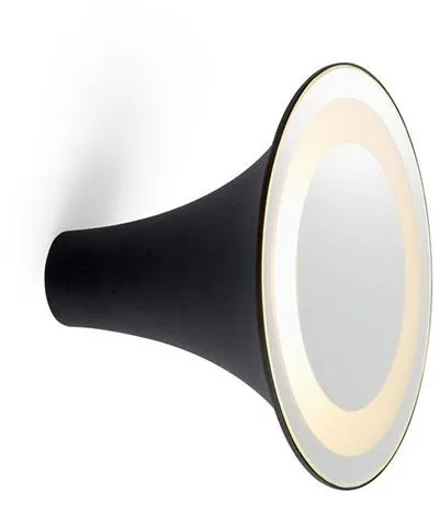 Trizo 21 Sirens Wandleuchte Schwarz + Weißmattes Glas + Spiegel Klein