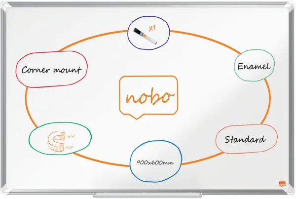 Nobo Premium Plus emaillierte Whiteboard 90x60cm weiß