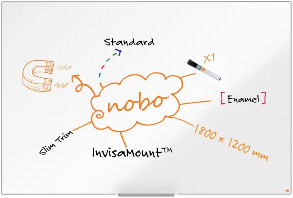 Nobo Impression Pro emaillierte Whiteboard 180x120cm weiß